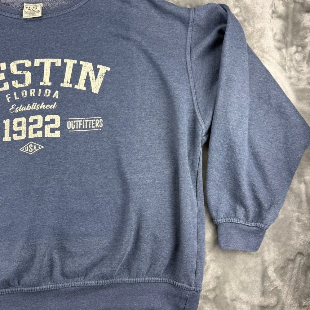 Pacific & Co Destin Florida Sweatshirt XL Blue Coastal Outfitters Unisex Comfy